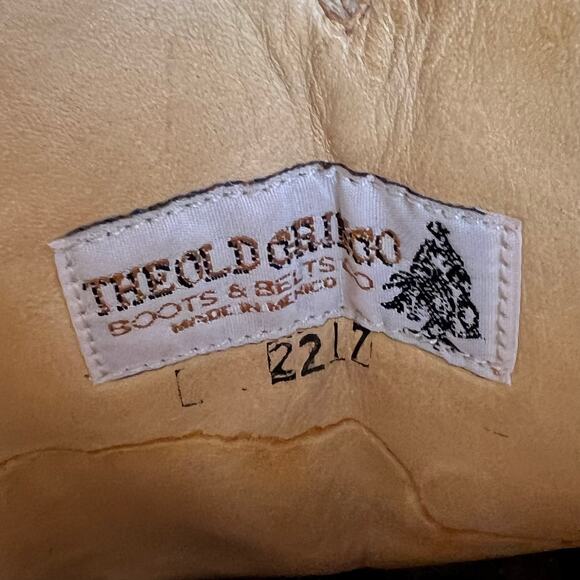 Men’s Old Gringo Tan Leather Western Cowboy Boots Size 8 - Picture 8 of 9